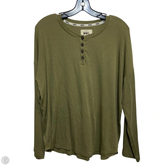 Top Long Sleeve By Madewell In Green, Size: M