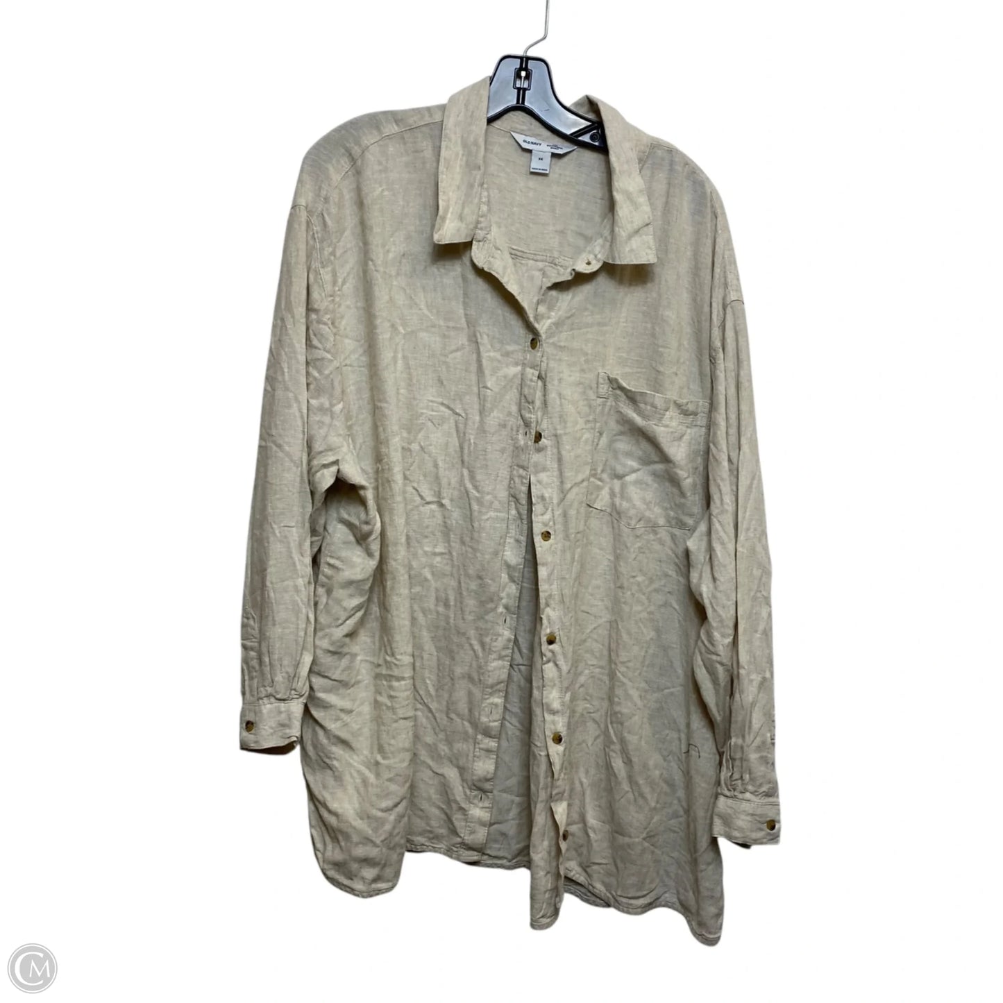 Top Long Sleeve By Old Navy In Beige, Size: 3x