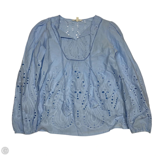 Top Long Sleeve By Adiva In Blue, Size: S