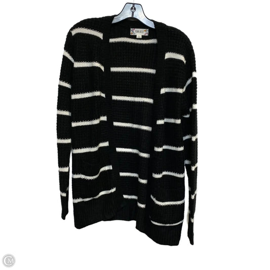 Sweater Cardigan By Pink Rose In Black & White, Size: L