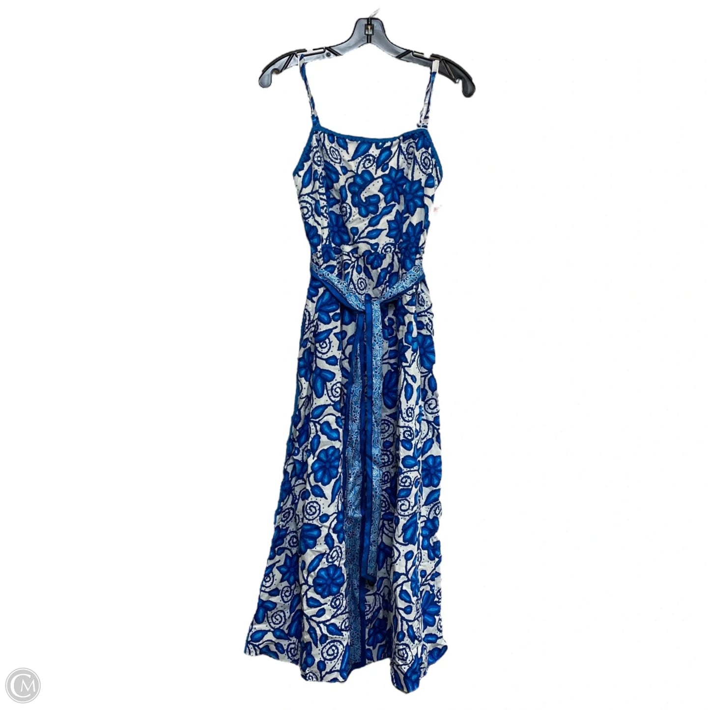 Dress Casual Midi By Current Air In Blue & White, Size: M