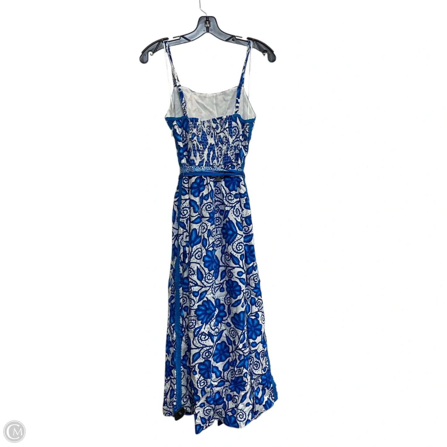 Dress Casual Midi By Current Air In Blue & White, Size: M