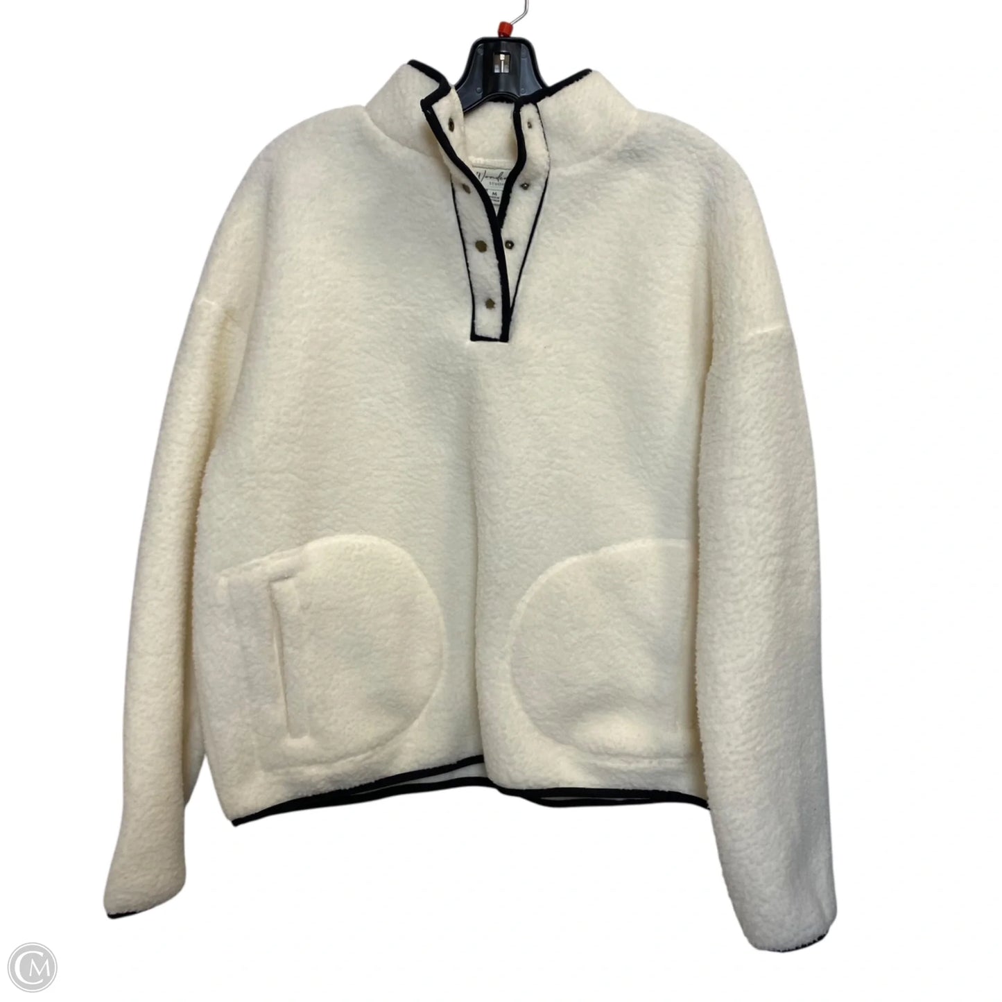 Jacket Faux Fur & Sherpa By Wonderly In Cream, Size: M