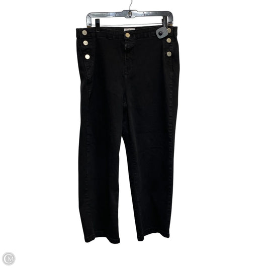 Jeans Wide Leg By Nicole Miller In Black Denim, Size: 14