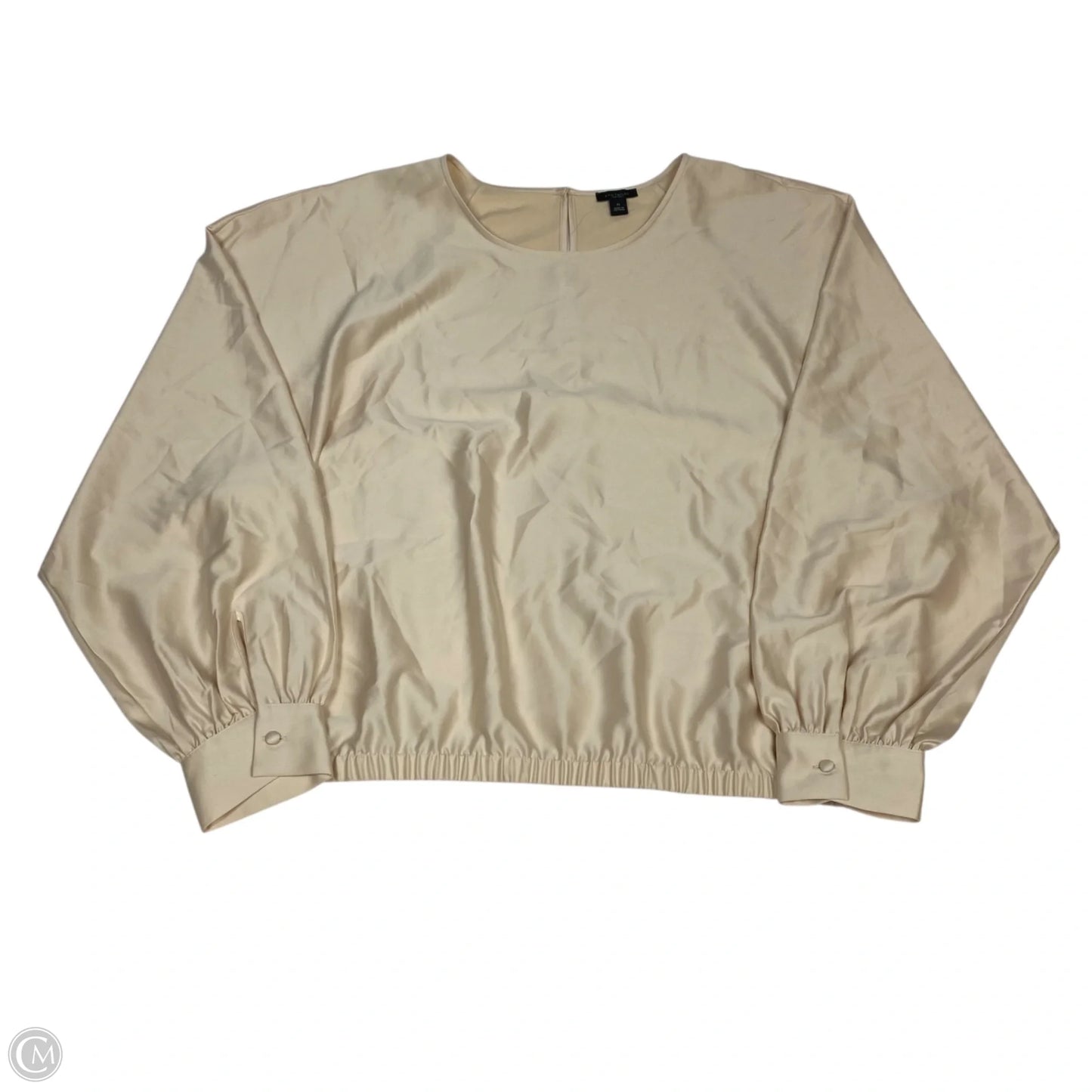 Blouse Long Sleeve By Ann Taylor In Cream, Size: Xl