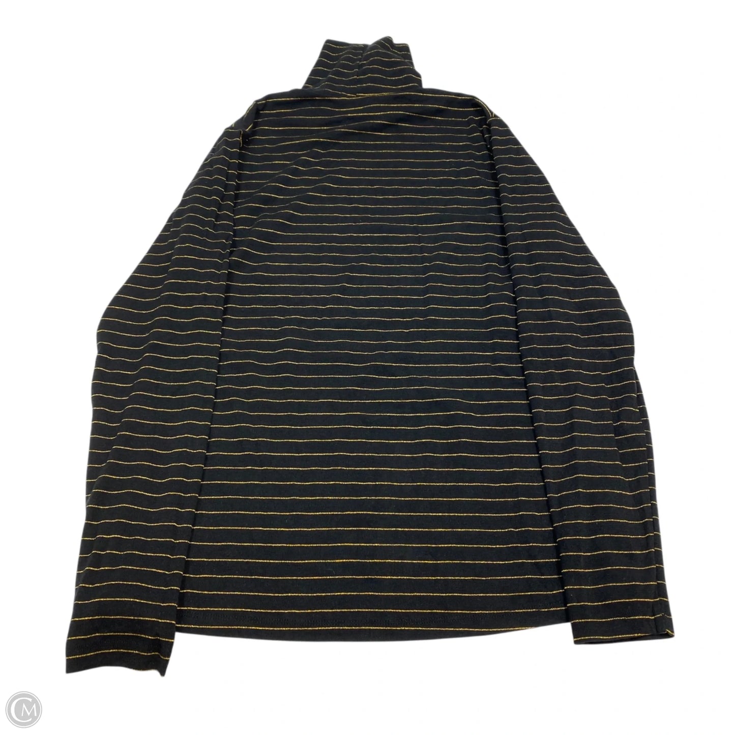 Top Long Sleeve Basic By Time And Tru In Black & Gold, Size: L