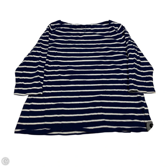Top 3/4 Sleeve Basic By A New Day In Blue & White, Size: Xxl