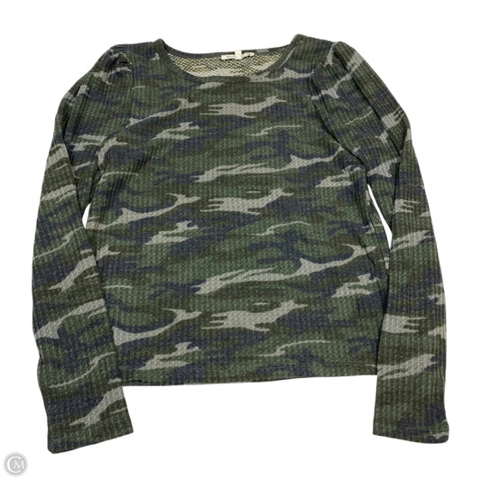 Top Long Sleeve By Workshop In Camouflage Print, Size: M