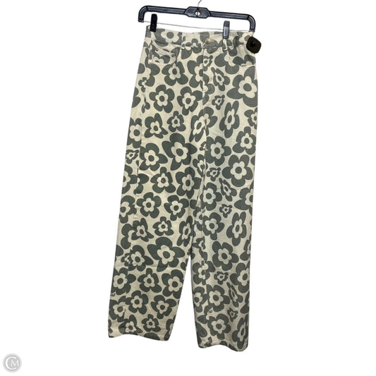 Jeans Wide Leg By Shekou In Cream & Grey, Size: S