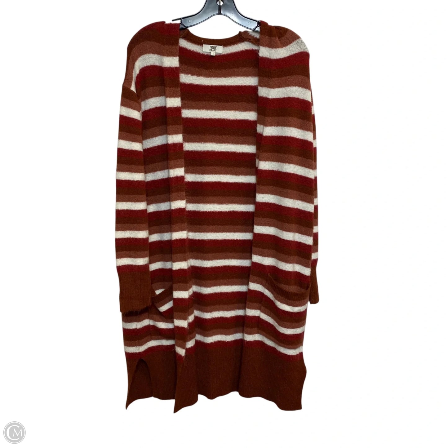 Sweater Cardigan By True Craft In Red & White, Size: L