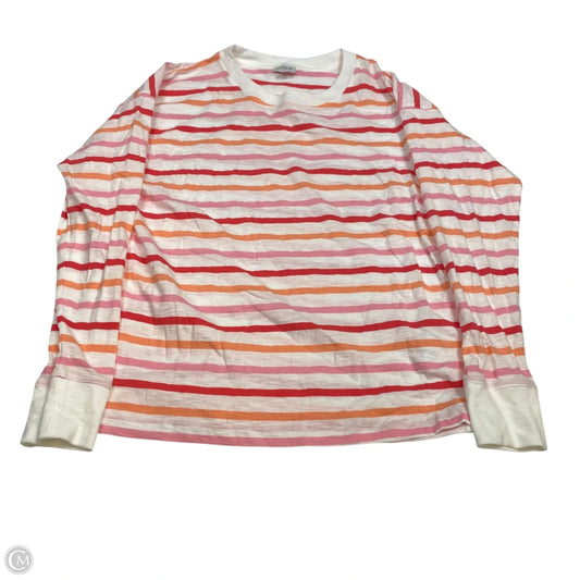 Top Long Sleeve Basic By J. Crew In Pink & White, Size: M
