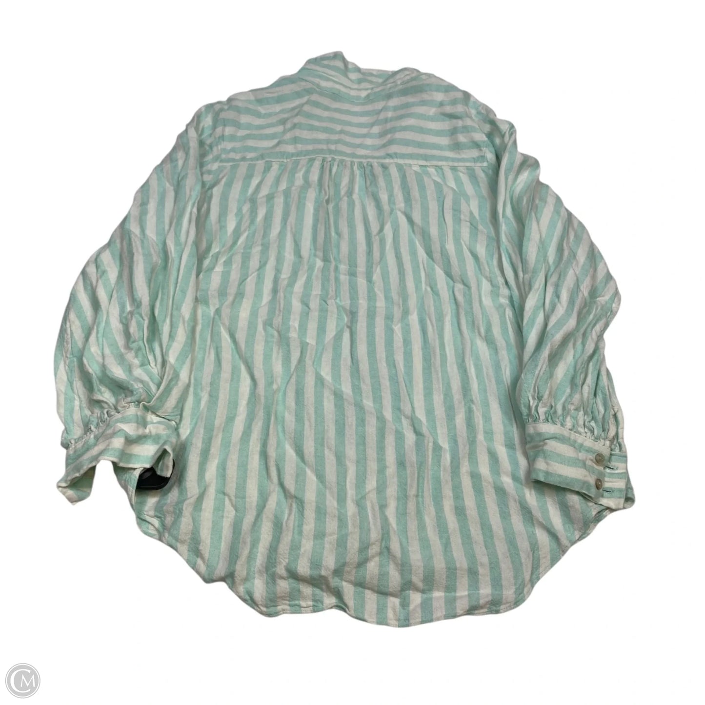 Top Long Sleeve By Lc Lauren Conrad In Cream & Green, Size: S