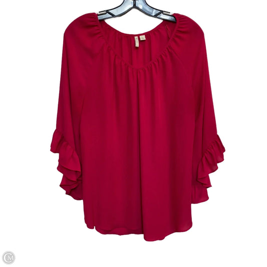 Top 3/4 Sleeve By Cato In Pink, Size: L