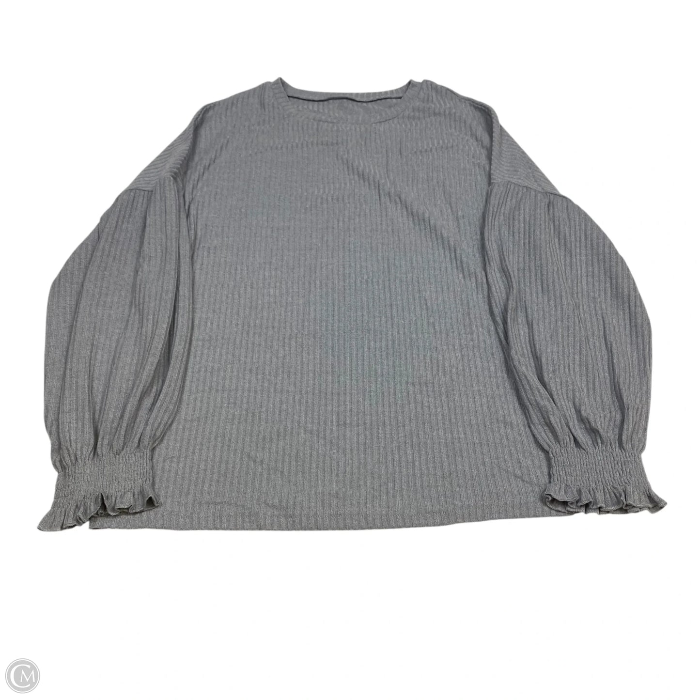 Top Long Sleeve By Cmf In Grey, Size: L