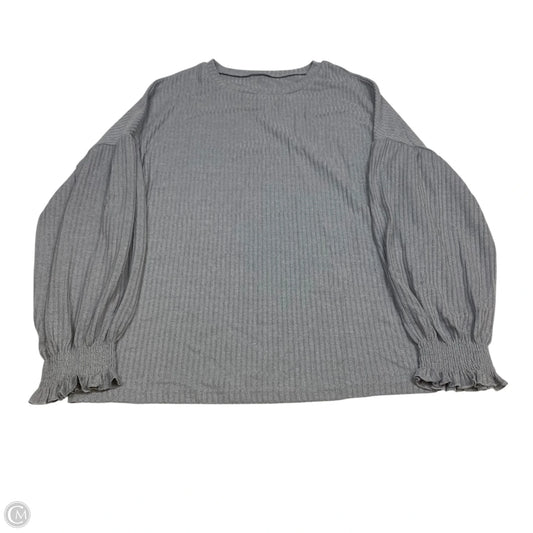 Top Long Sleeve By Cmf In Grey, Size: L