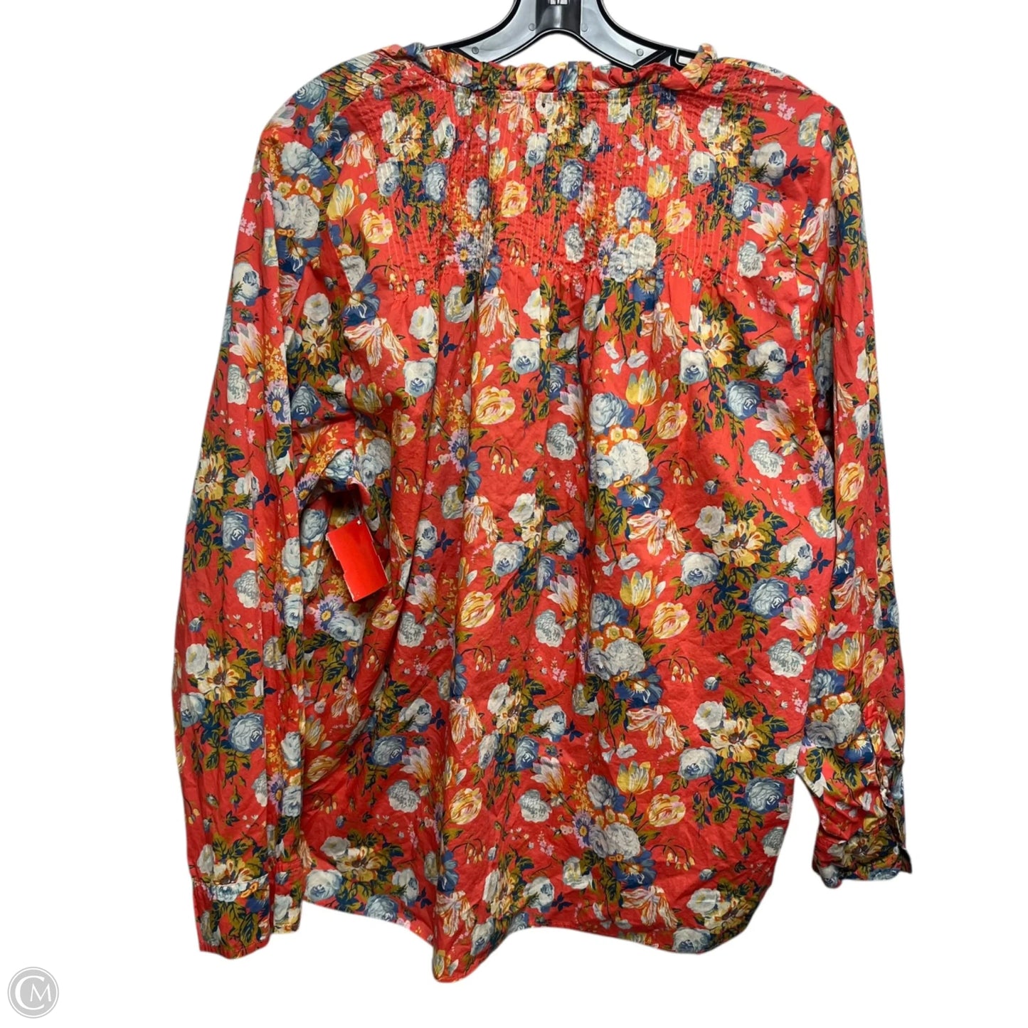 Top Long Sleeve By J. Crew In Blue & Red, Size: 1x