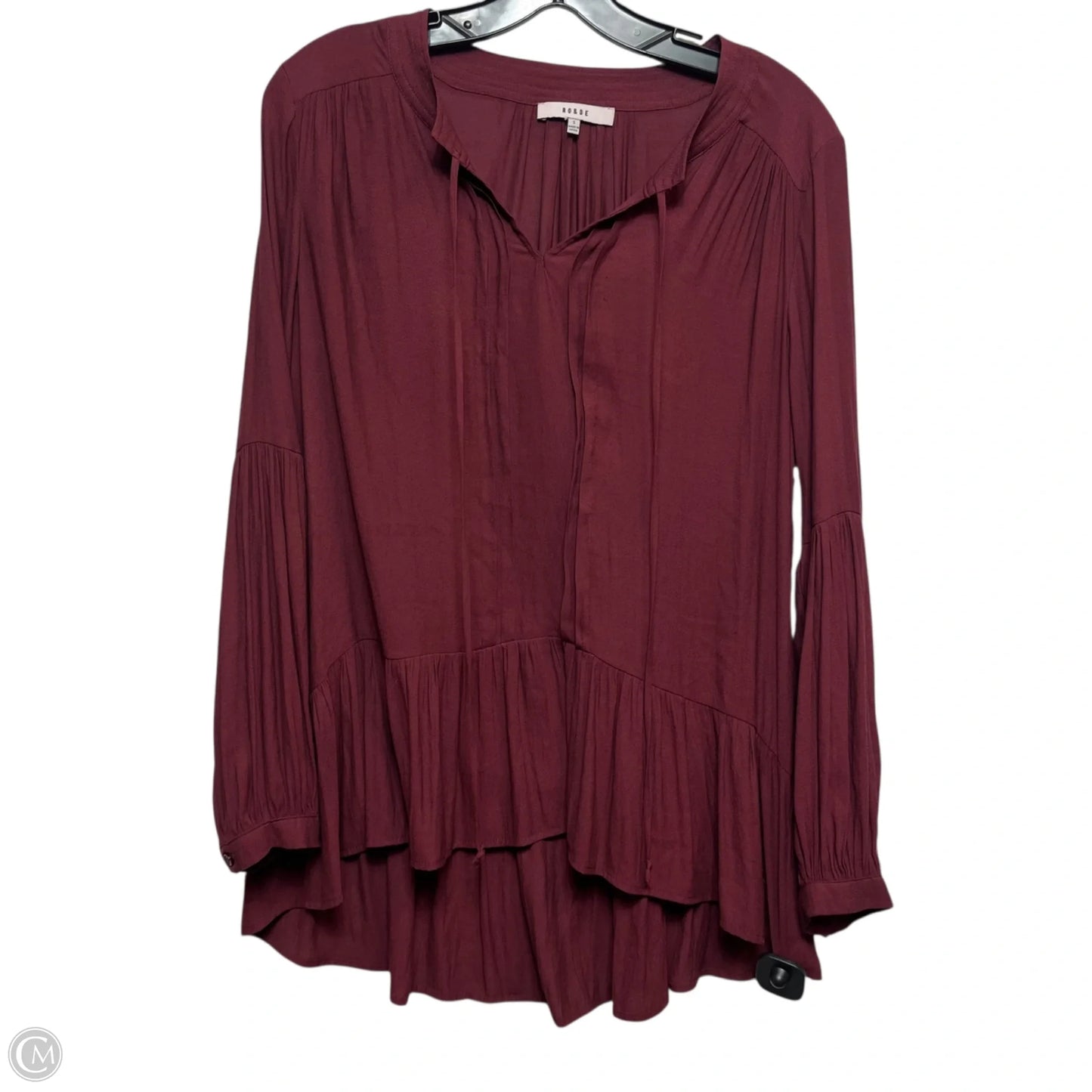 Top Long Sleeve By Ro & De In Red, Size: S