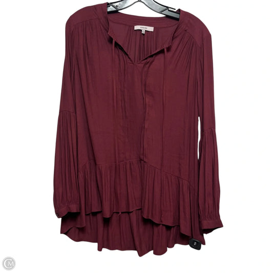 Top Long Sleeve By Ro & De In Red, Size: S