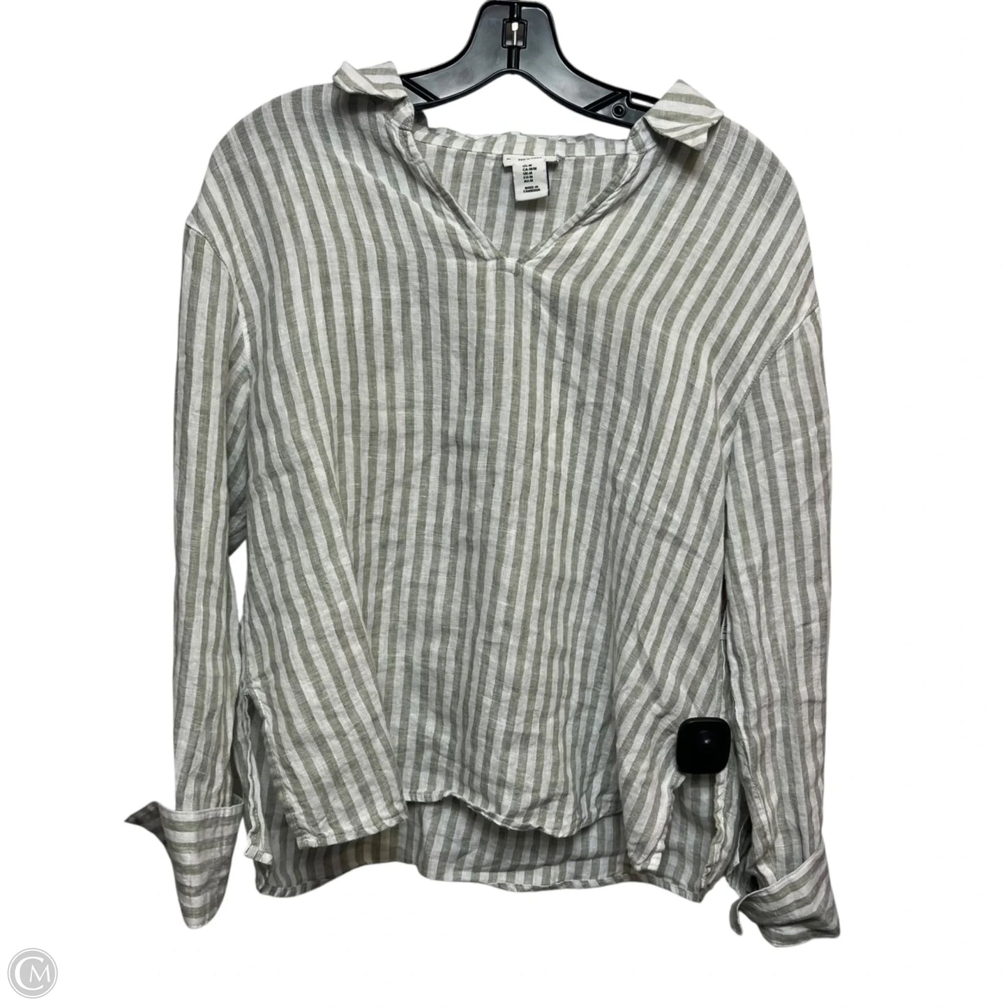 Top Long Sleeve By Rachel Zoe In Green & White, Size: M