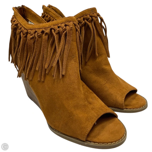 Shoes Heels Wedge By Mari A In Brown, Size: 9