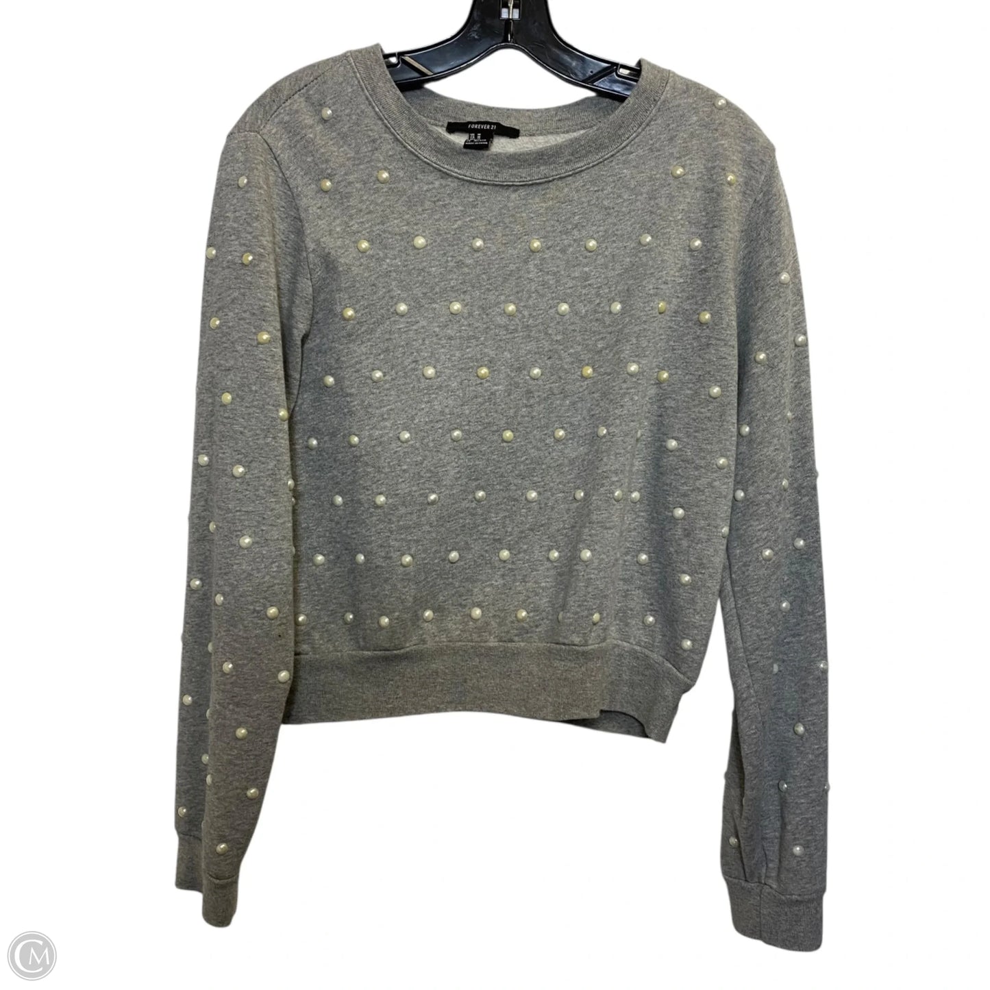 Top Long Sleeve By Forever 21 In Grey, Size: M