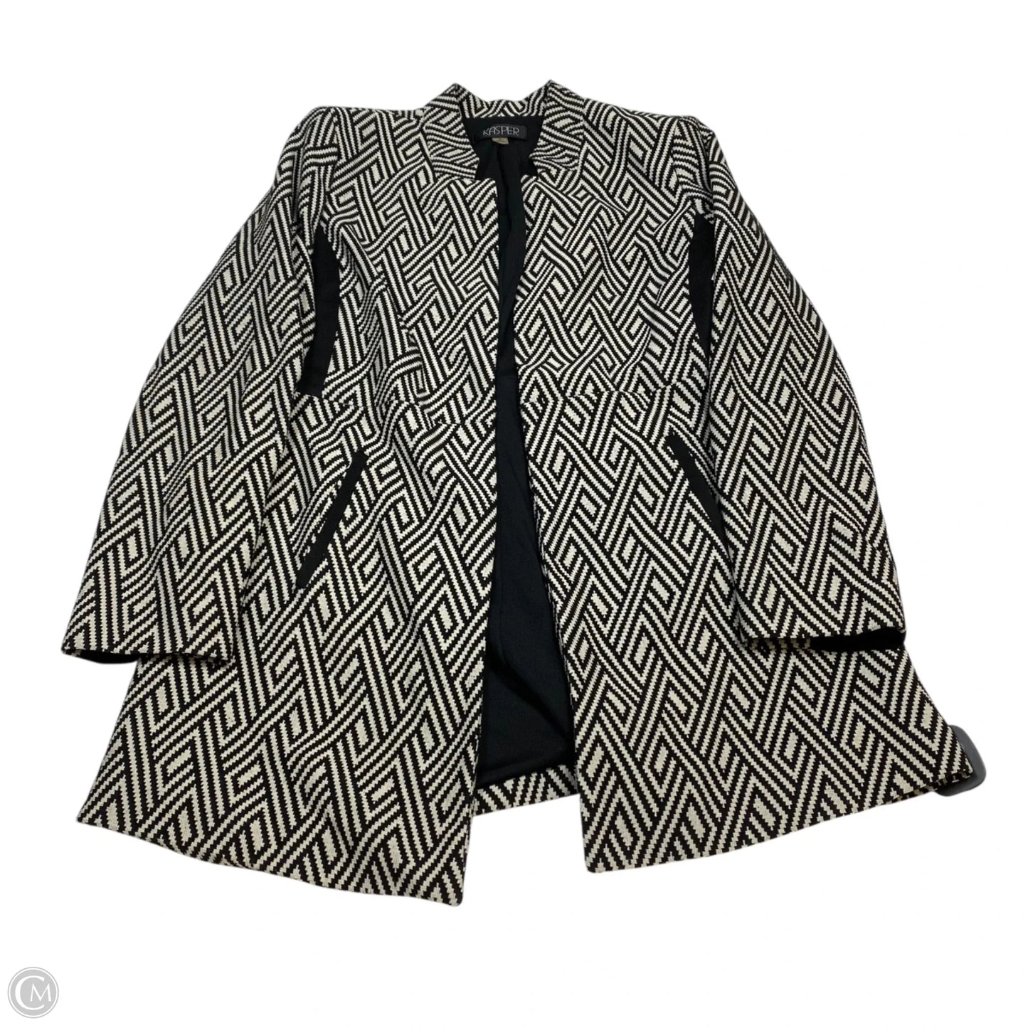 Blazer By Kasper In Black & Cream, Size: M