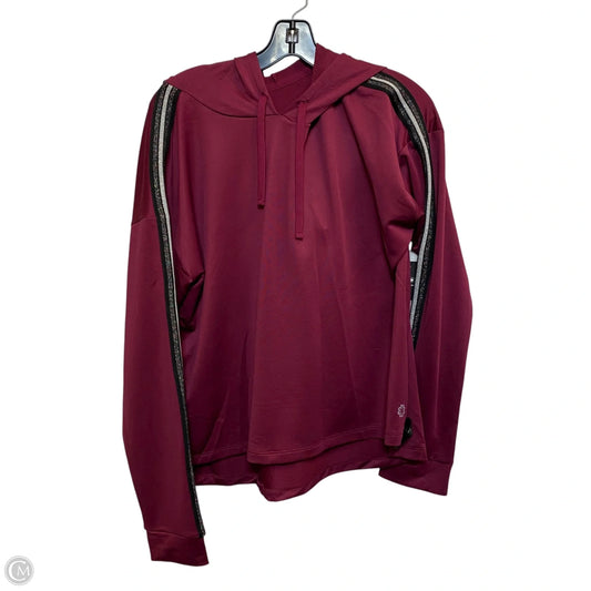 Athletic Top Long Sleeve Hoodie By Pro Player In Maroon, Size: L