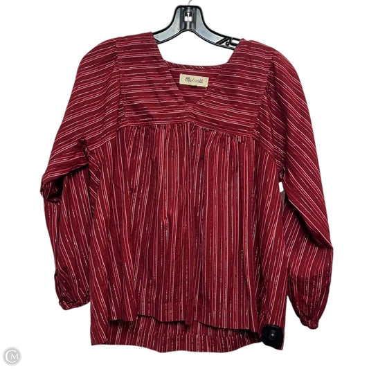 Top Long Sleeve By Madewell In Red, Size: S