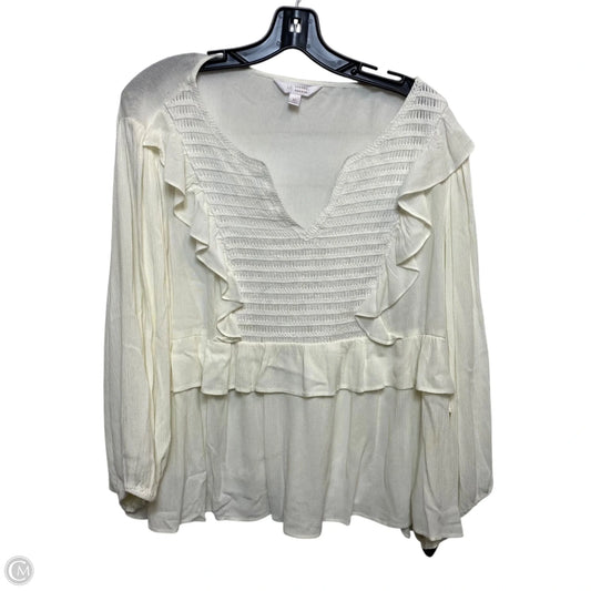Top Long Sleeve By Lc Lauren Conrad In Cream, Size: Xl