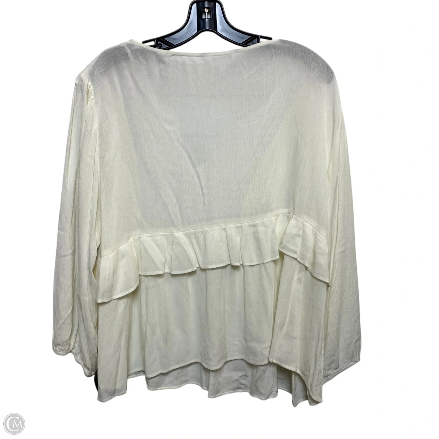 Top Long Sleeve By Lc Lauren Conrad In Cream, Size: Xl