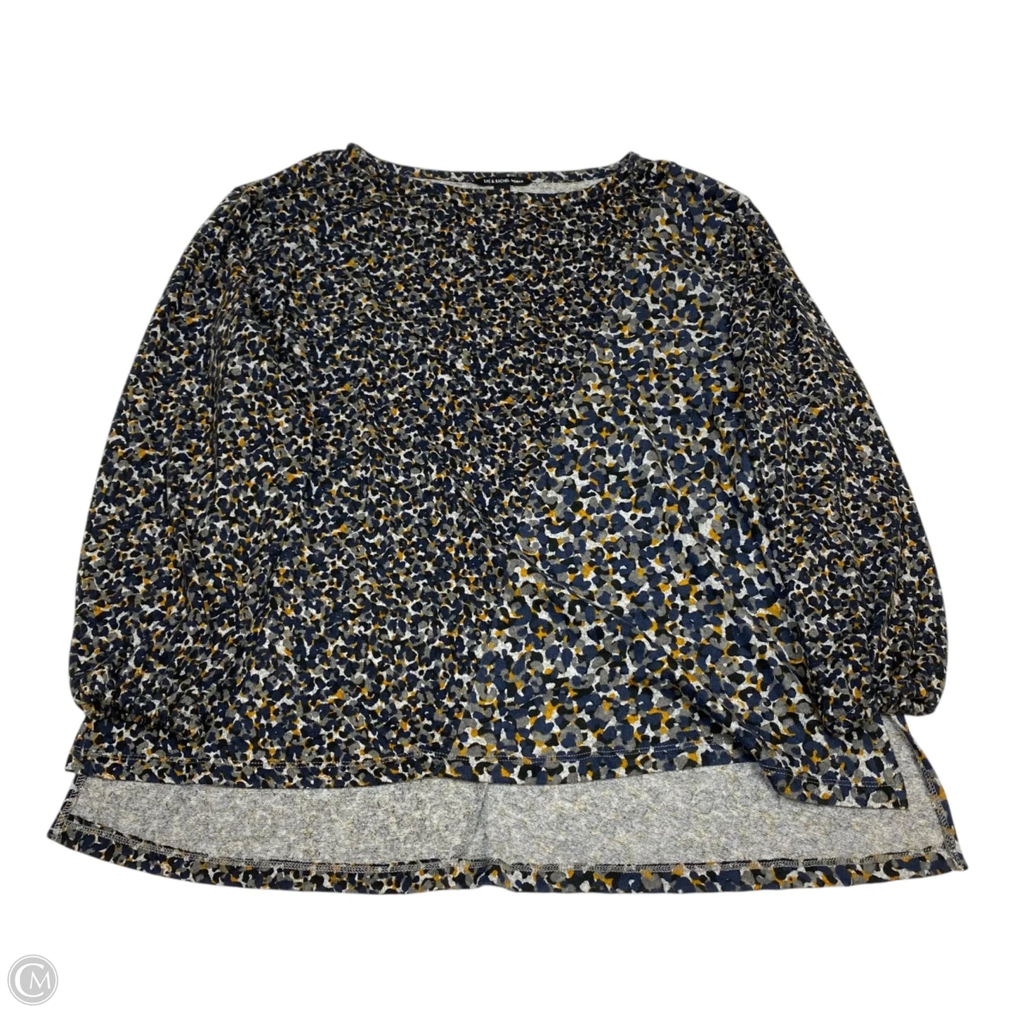 Top Long Sleeve By Zac And Rachel In Black & Grey, Size: 1x