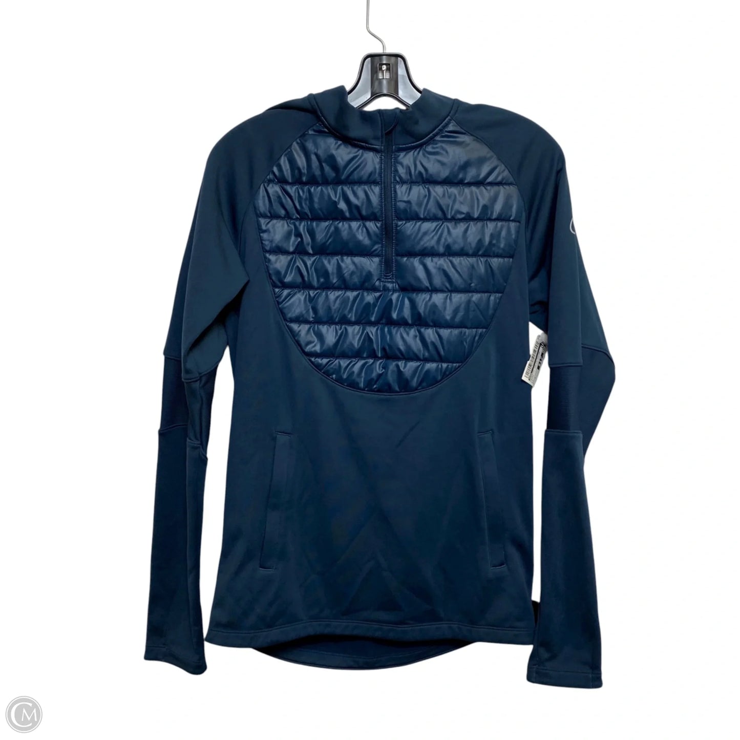 Athletic Top Long Sleeve Collar By Nike In Green, Size: S