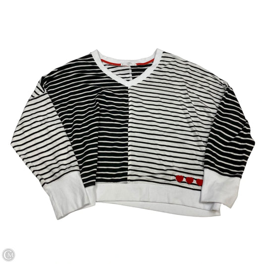 Top Long Sleeve By Jane And Delancey In Black & White, Size: L