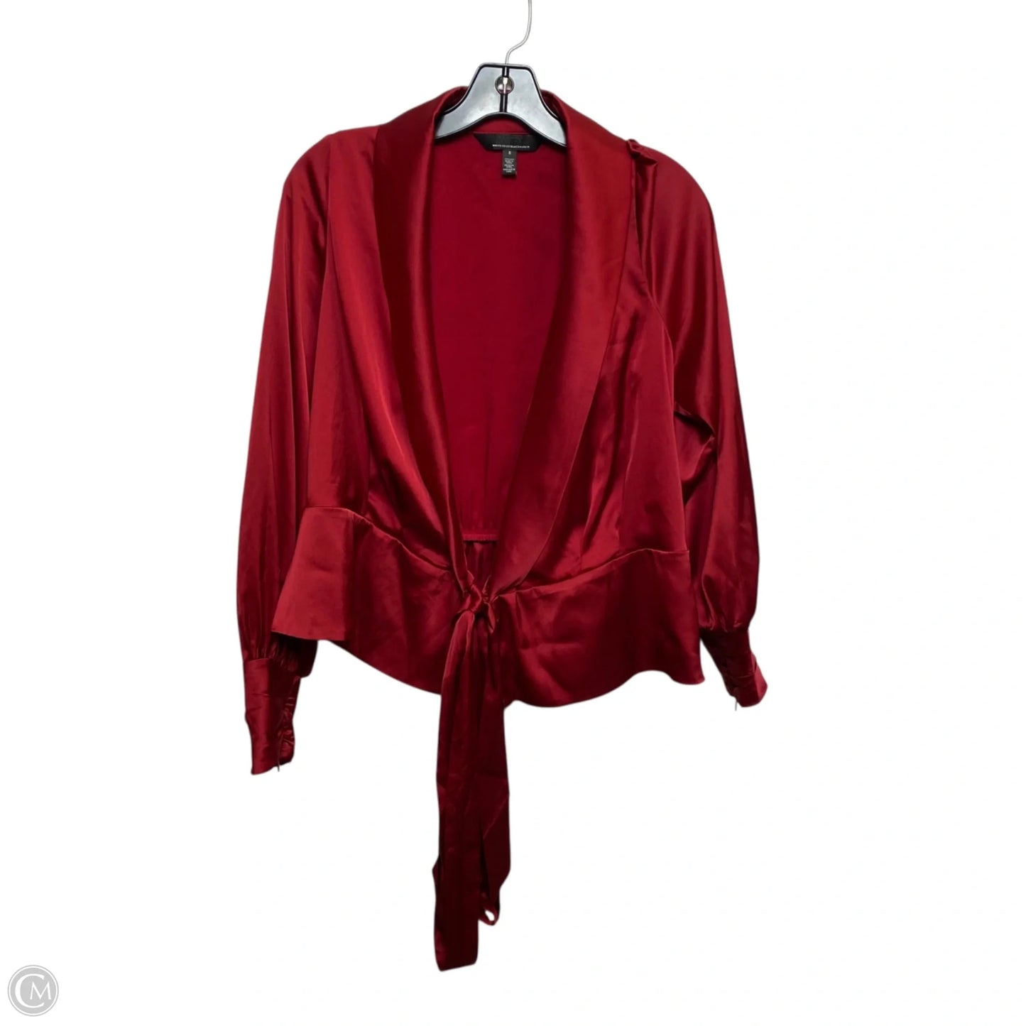 Blouse Long Sleeve By White House Black Market In Red, Size: M