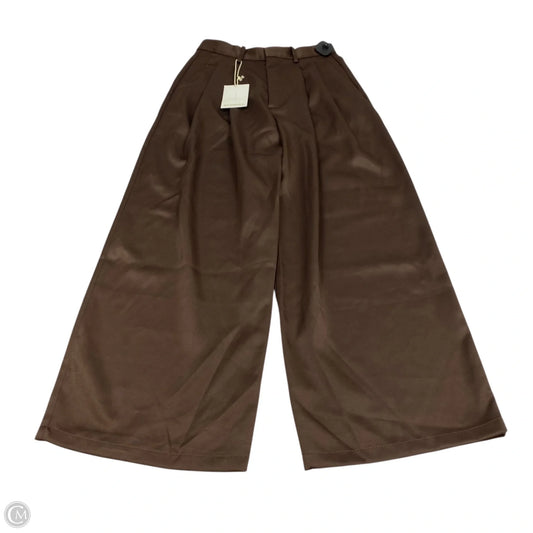 Pants Wide Leg By Bershka In Brown, Size: 8