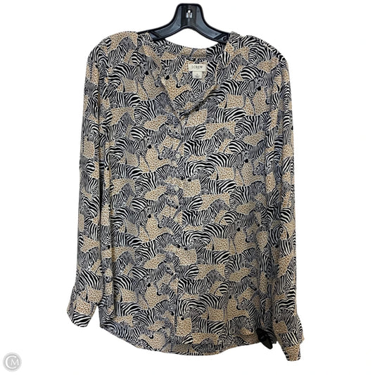Top Long Sleeve By J. Crew In Black & Cream, Size: S