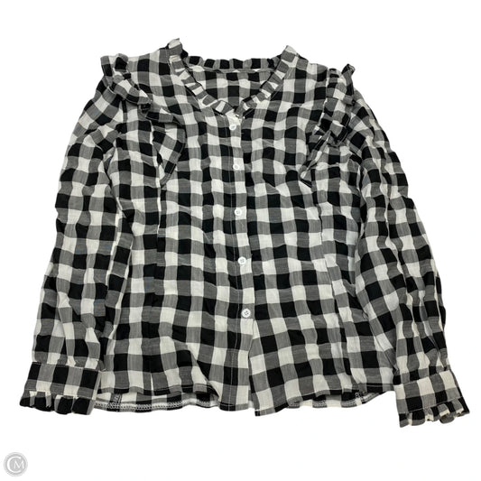 Top Long Sleeve By Cmf In Black & White, Size: L