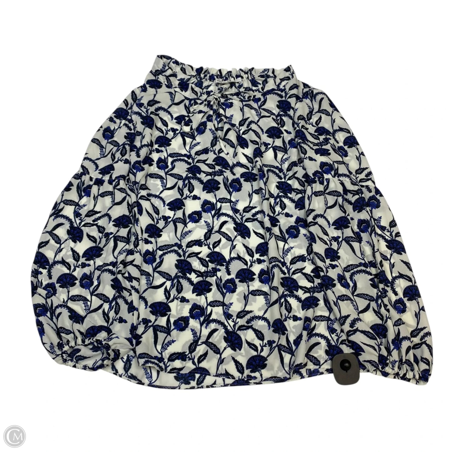 Top Long Sleeve By Rose And Olive In Blue & White, Size: S