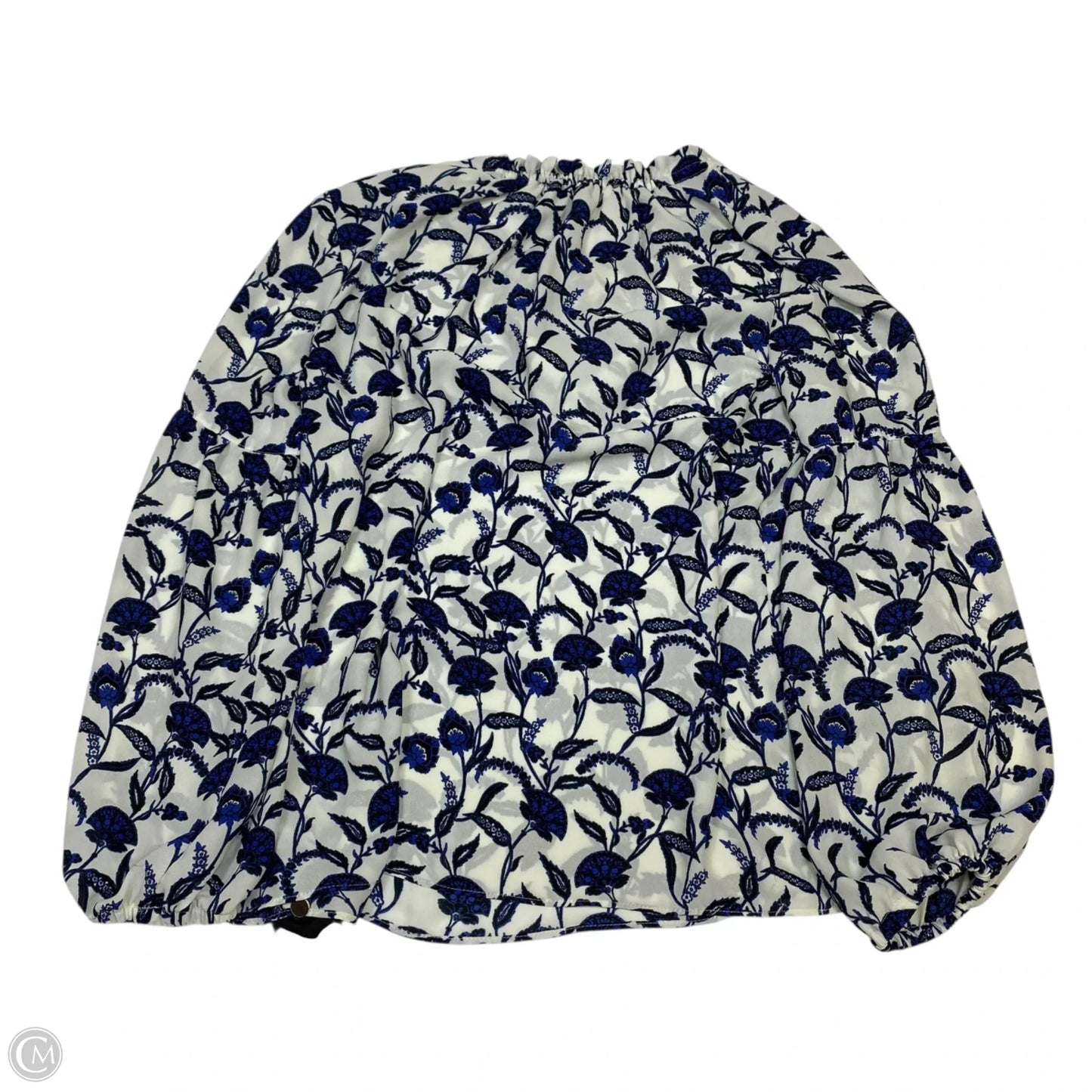 Top Long Sleeve By Rose And Olive In Blue & White, Size: S
