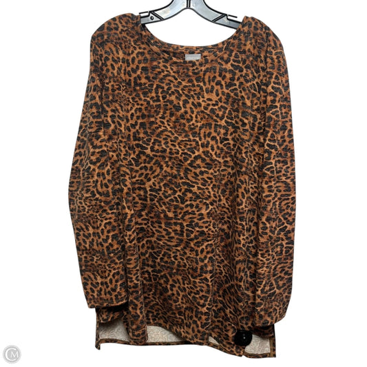 Top Long Sleeve By Chicos In Animal Print, Size: Xl
