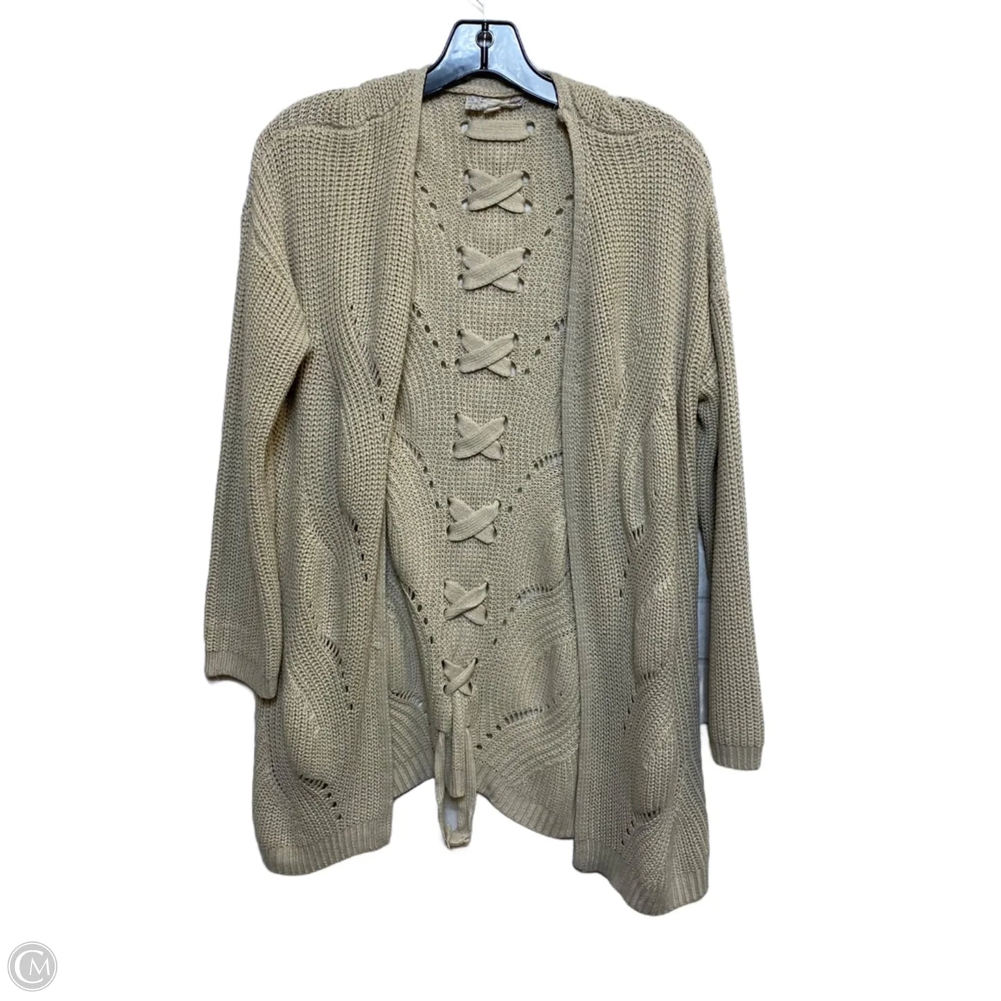 Sweater Cardigan By Pink Republic In Beige, Size: Xl