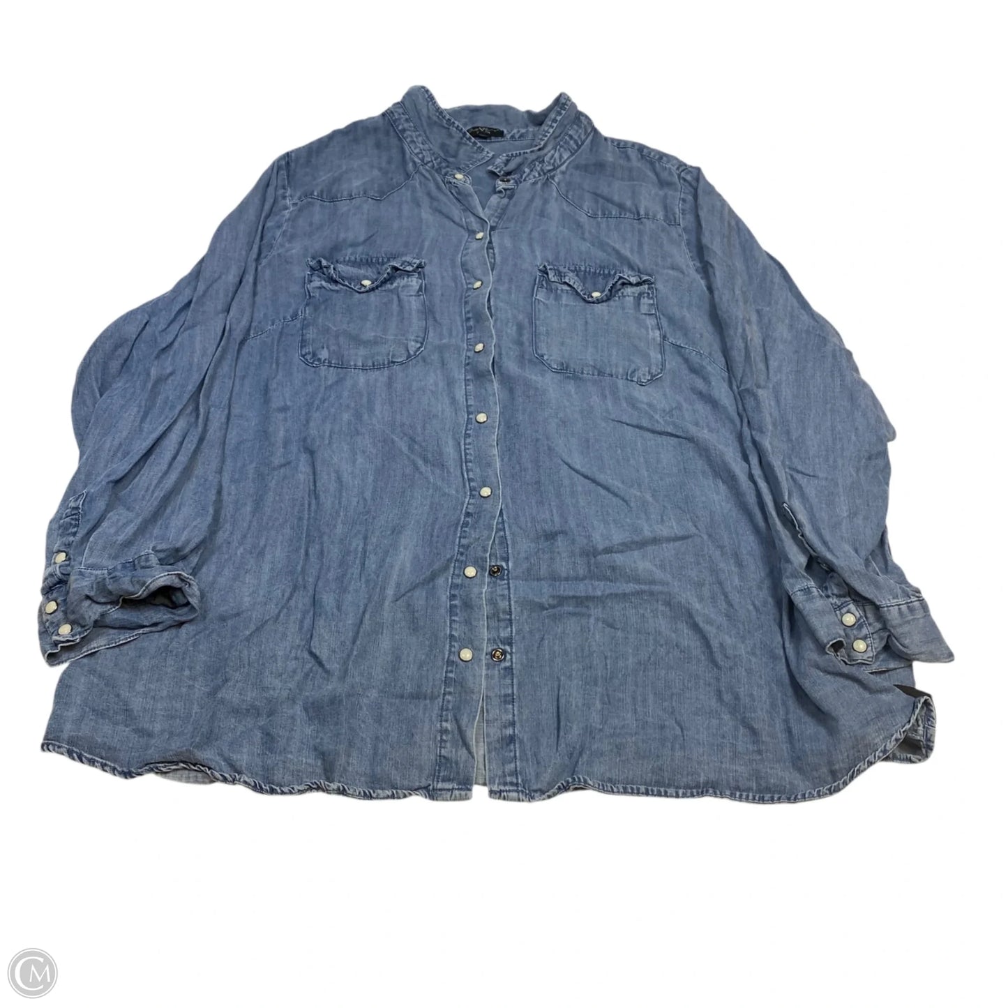 Top Long Sleeve By Velvet Heart In Blue Denim, Size: 3x