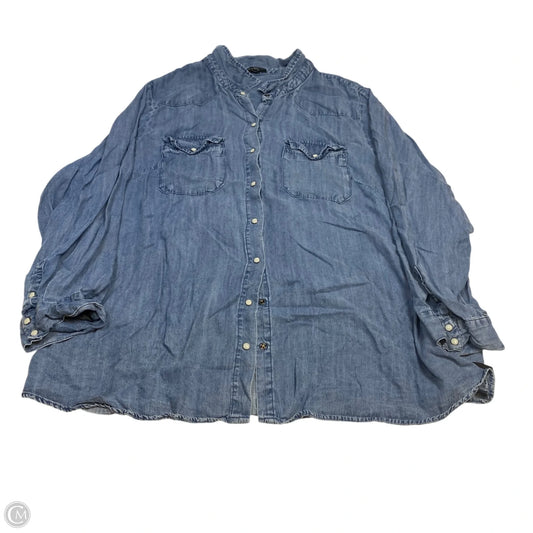 Top Long Sleeve By Velvet Heart In Blue Denim, Size: 3x
