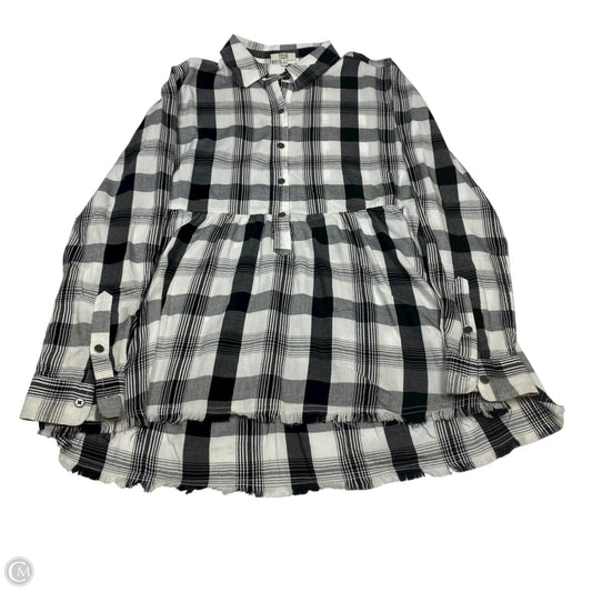 Top Long Sleeve By True Craft In Black & White, Size: S