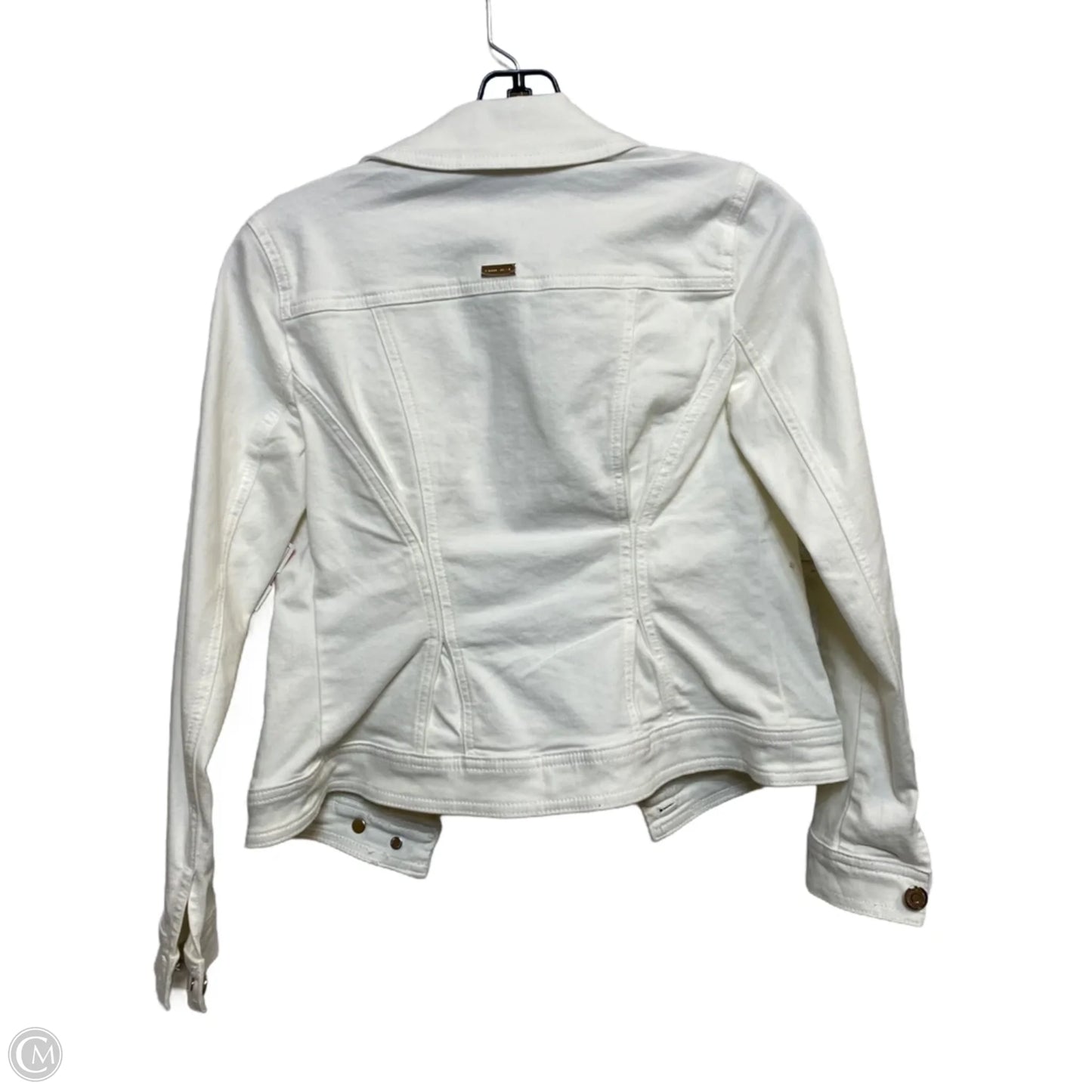 Jacket Denim By White House Black Market In Cream Denim, Size: Xxs