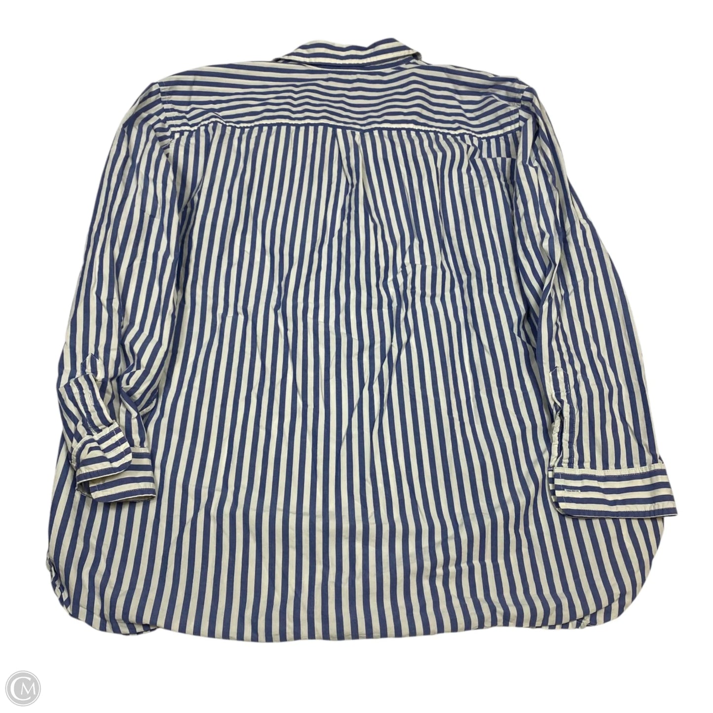 Top Long Sleeve By Lucky Brand In Blue & White, Size: Xl