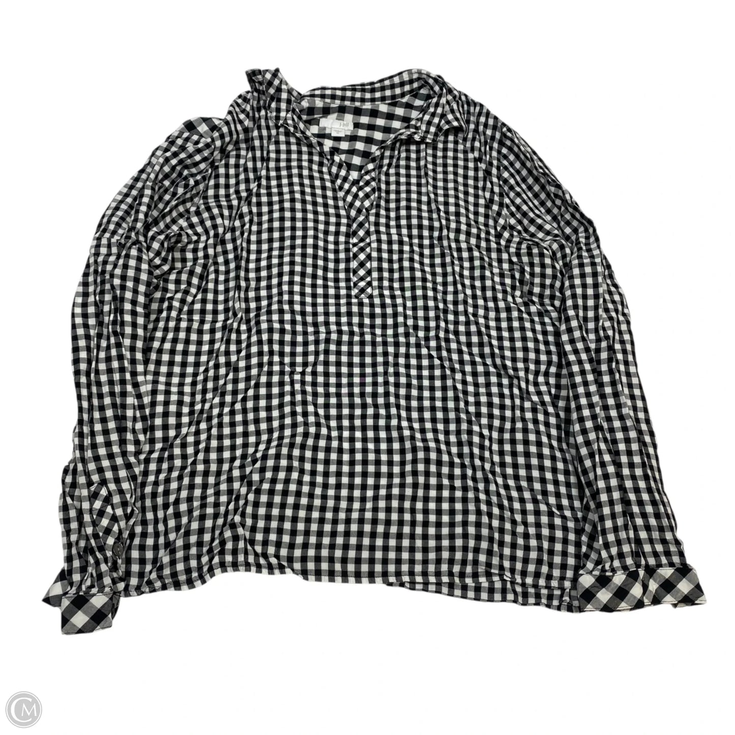 Top Long Sleeve By J. Jill In Black & White, Size: Xl