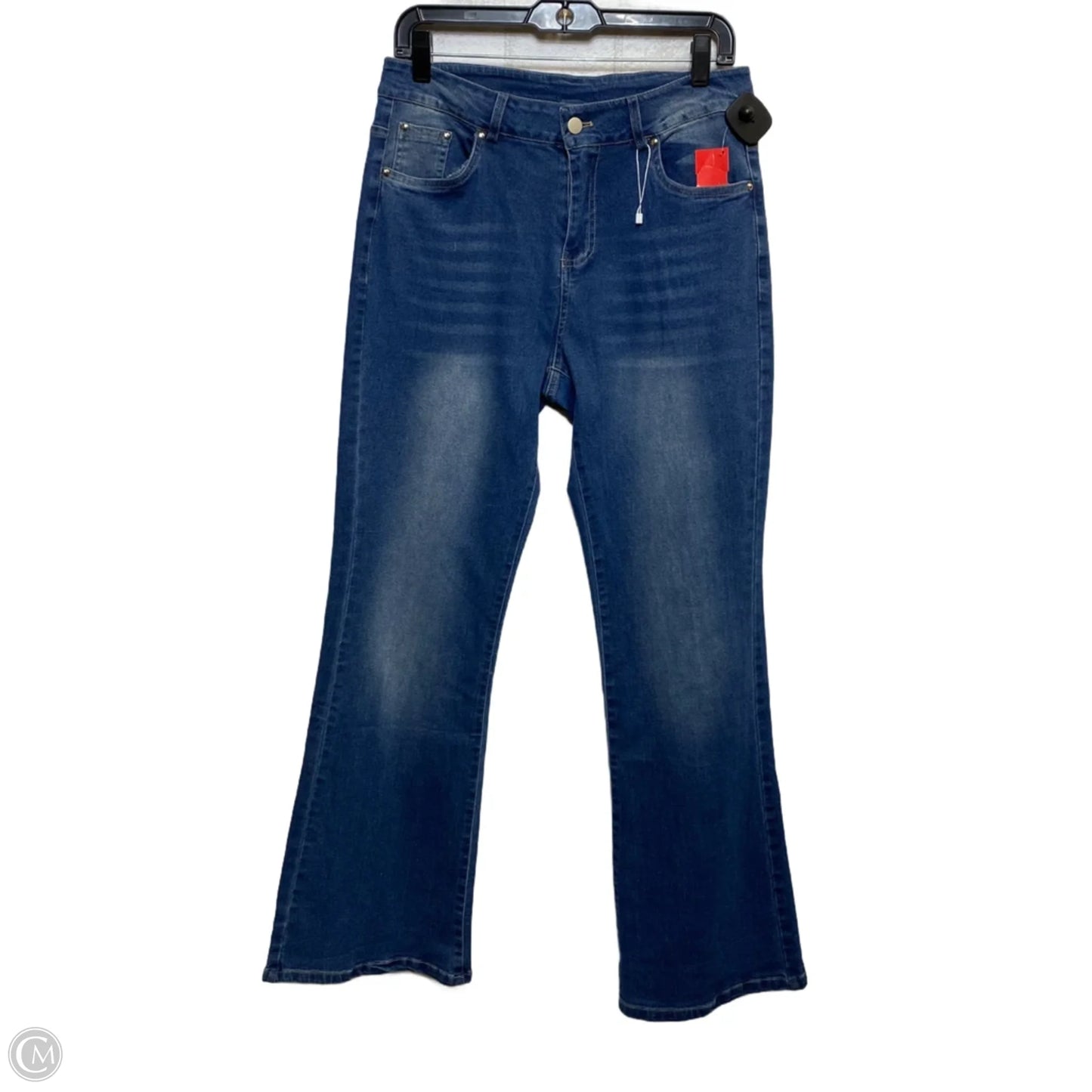 Jeans Flared By Cmf In Blue Denim, Size: M