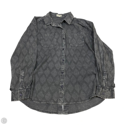 Top Long Sleeve By Wonderly In Grey, Size: L