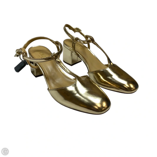 Shoes Heels Block By J. Crew In Gold, Size: 7.5